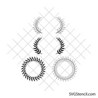 Laurel wreath svg | Wedding wreath svg | Circle frame svg