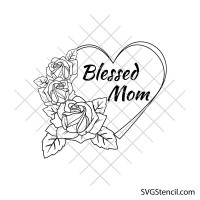 Blessed mom svg | Floral svg drawing | Mama shirt svg design