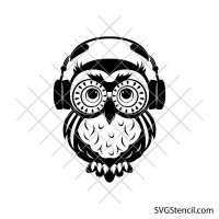 Musical owl svg | Cute owl svg| Owl with headphones svg