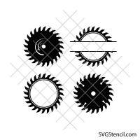 Saw blade monogram svg | Saw blade name frame svg | Lumberjack svg