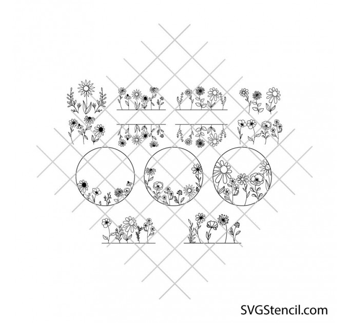 Wildflowers svg files | Flowers garden bundle | Bouquet, Outline, Simple
