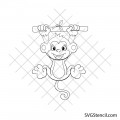 Baby monkey svg | Cute monkey svg | Jungle animal svg