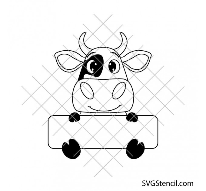 Cute cow monogram svg | Funny cow name svg | Baby cow svg