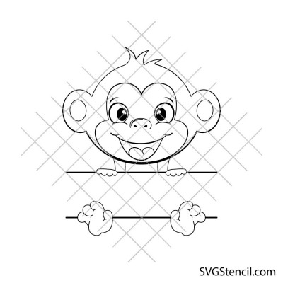 Cute monkey monogram svg | Baby monkey svg | Funny monkey name svg Cute monkey monogram svg | Baby monkey svg | Funny monkey name svg