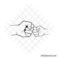 Dad fist bump svg | Dad and son svg | Baby toddler kid svg