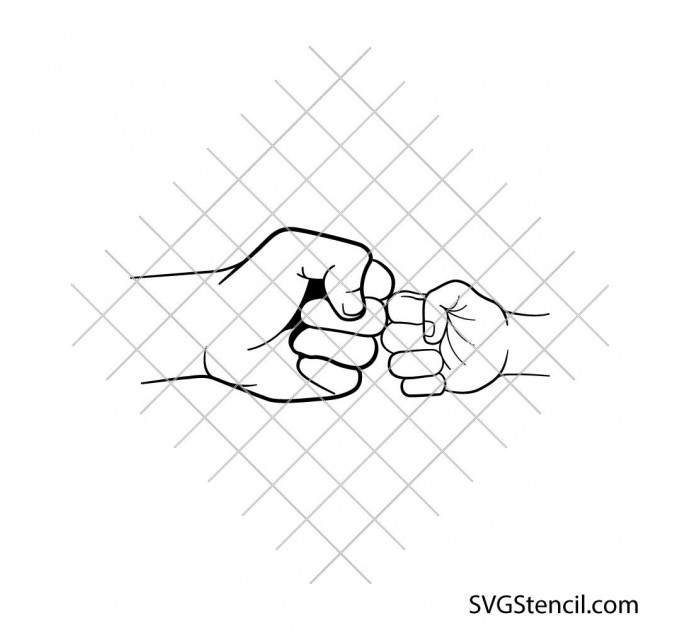 Dad fist bump svg | Dad and son svg | Baby toddler kid svg