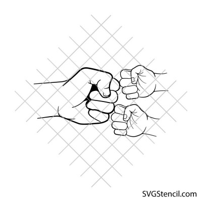 Dad fist bump svg | Dad and son svg | Baby toddler kid svg