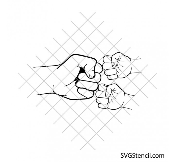 Dad fist bump svg | Dad and son svg | Baby toddler kid svg