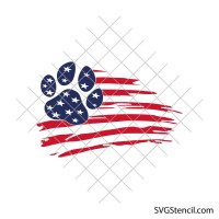 American flag dog paw print svg | Puppy pawprint svg | Patriotic svg