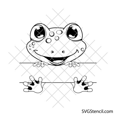 Cute frog monogram svg | Funny frog name svg | Baby frog svg