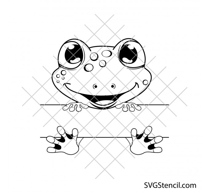 Cute frog monogram svg | Funny frog name svg | Baby frog svg