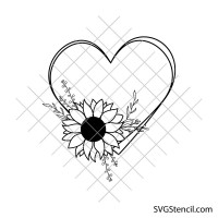 Heart with flowers svg | Floral heart svg | Love svg
