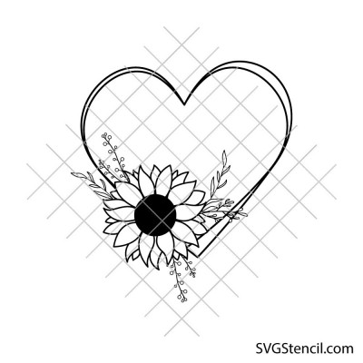 Heart with flowers svg | Floral heart svg | Love svg