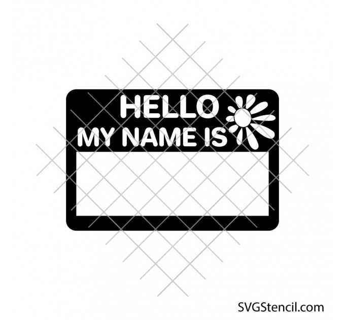Hello my name is svg | Name tag svg | Name badge svg