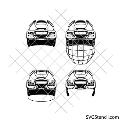 Hockey helmet svg, png, jpg and dxf files | Hockey gear svg