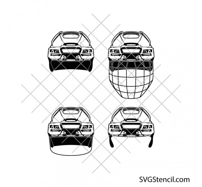 Hockey helmet svg, png, jpg and dxf files | Hockey gear svg