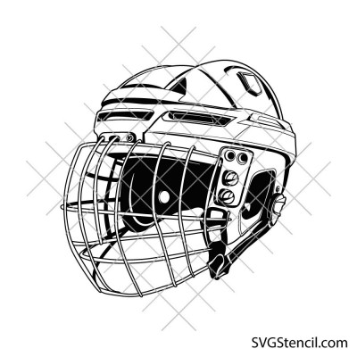 Hockey helmet svg clipart | Ice hockey svg | Goalie mask svg