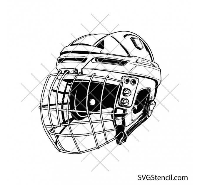 Hockey helmet svg clipart | Ice hockey svg | Goalie mask svg