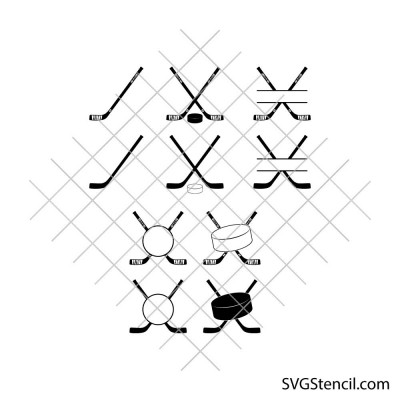 Hockey stick svg | Hockey bundle svg | Hockey monogram svg