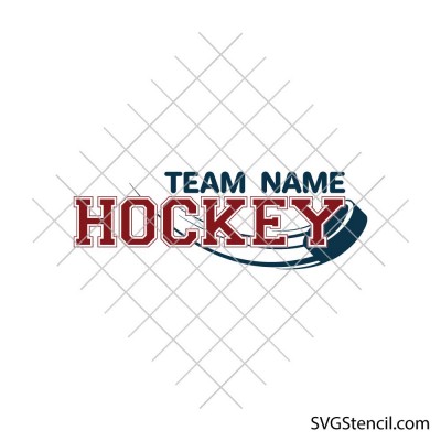Custom hockey team template svg | Ice hockey cheer silhouette svg