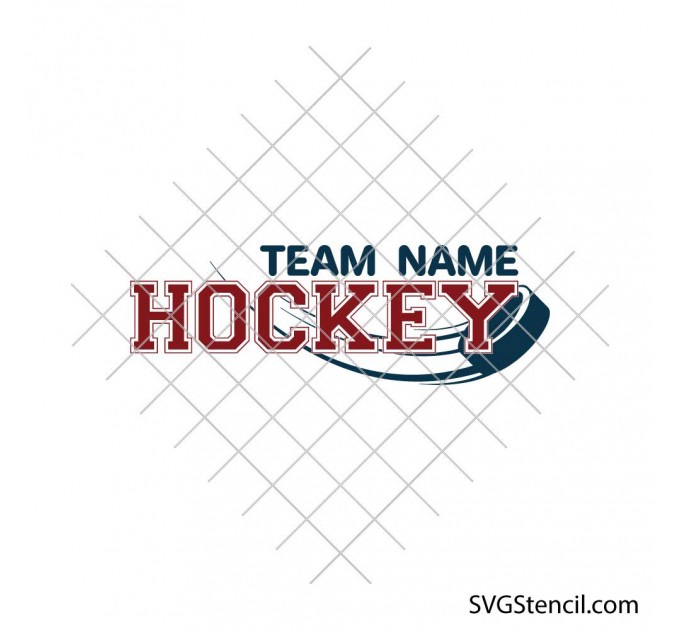 Custom hockey team template svg | Ice hockey cheer silhouette svg