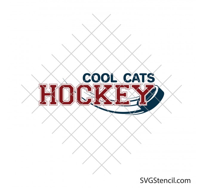 Custom hockey team template svg | Ice hockey cheer silhouette svg