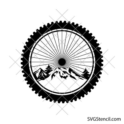 Nature in bicycle wheel svg | Mountain bike tire svg | Cycle wheel svg