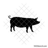 Pig svg | Pig silhouette outline | Farm animal svg