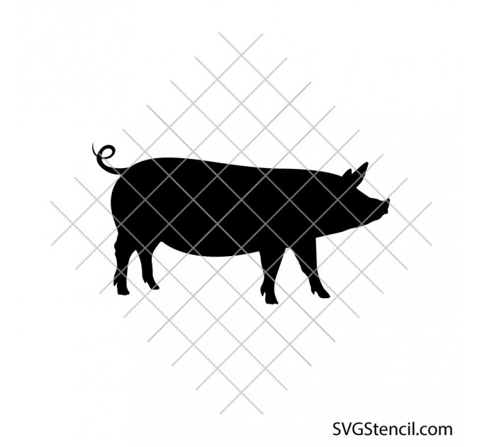 Pig svg | Pig silhouette outline | Farm animal svg