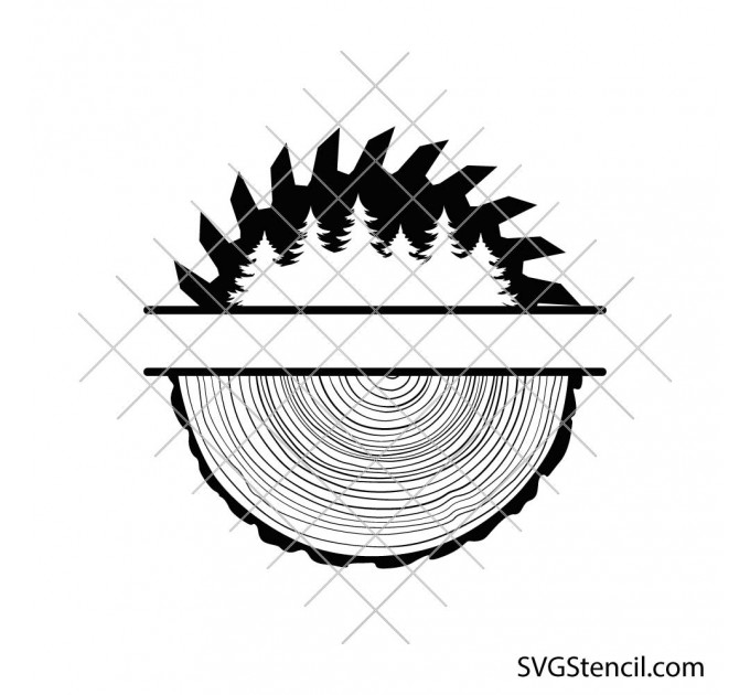 Saw blade monogram svg | Wood texture svg | Lumberjack svg