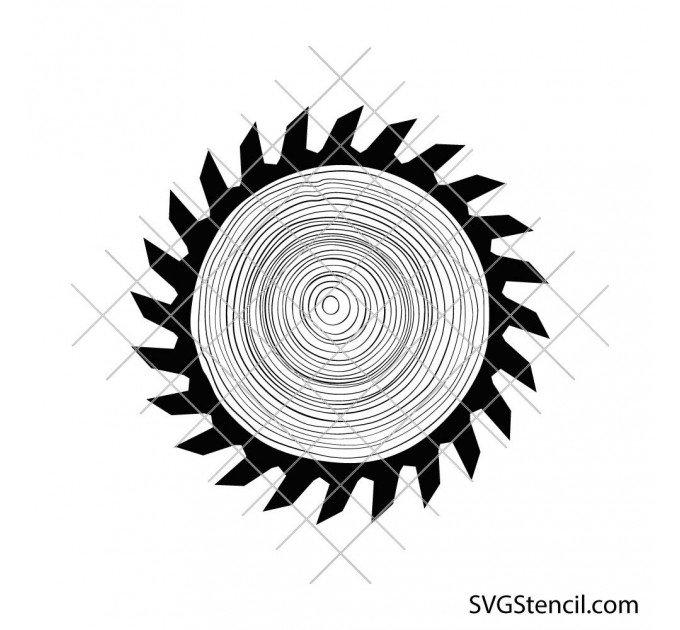 Saw blade tree trunk slice svg | Wood texture svg | Wood decor svg
