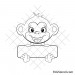 Cute monkey monogram svg | Baby monkey svg | Funny monkey name svg
