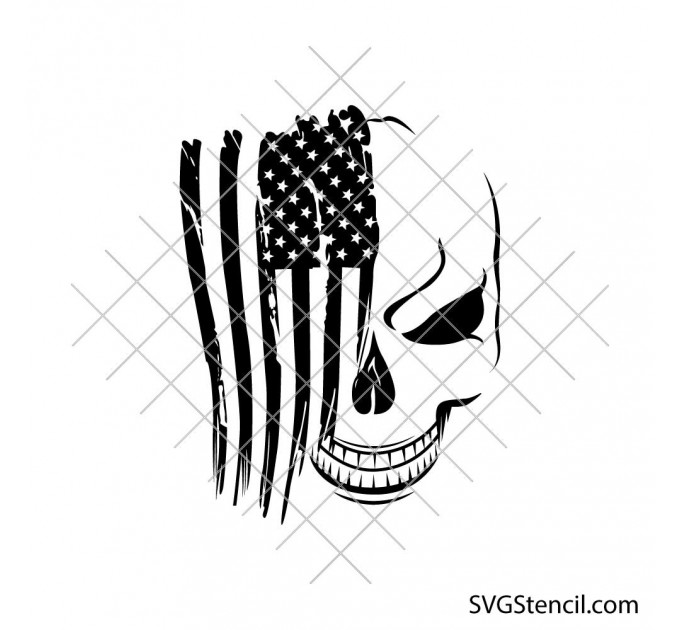 USA Flag skull svg | Patriotic svg design | Pirate skull svg