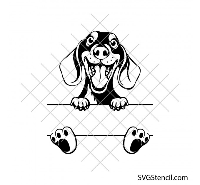 Weenie dog monogram svg | Funny puppy name svg | Long haired dachshund svg