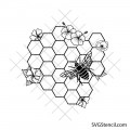 Honeycomb bee with flowers svg | Nature svg | Beehive svg