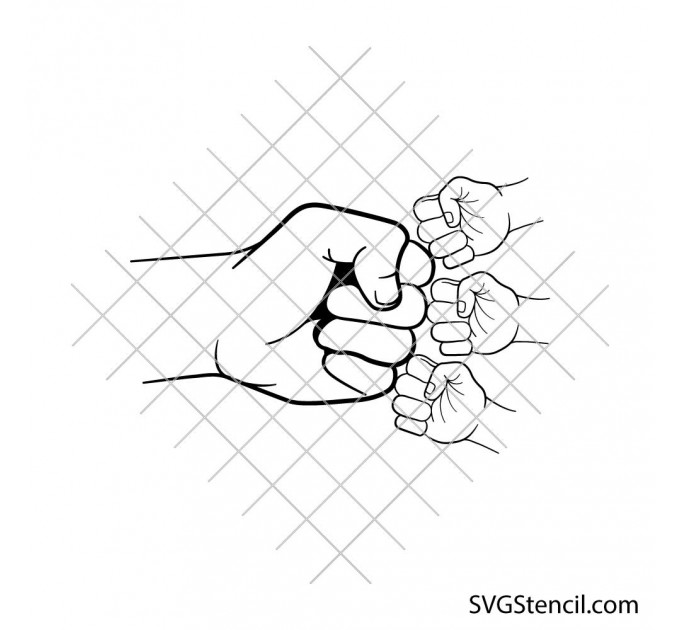 Dad fist bump svg | Dad and son svg | Baby toddler kid svg