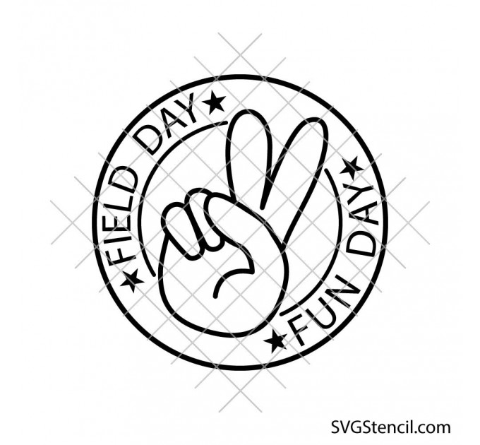 Peace sign field day svg | Kids activity svg | Peace hand svg