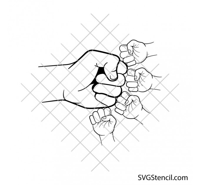 Dad fist bump svg | Dad and son svg | Baby toddler kid svg