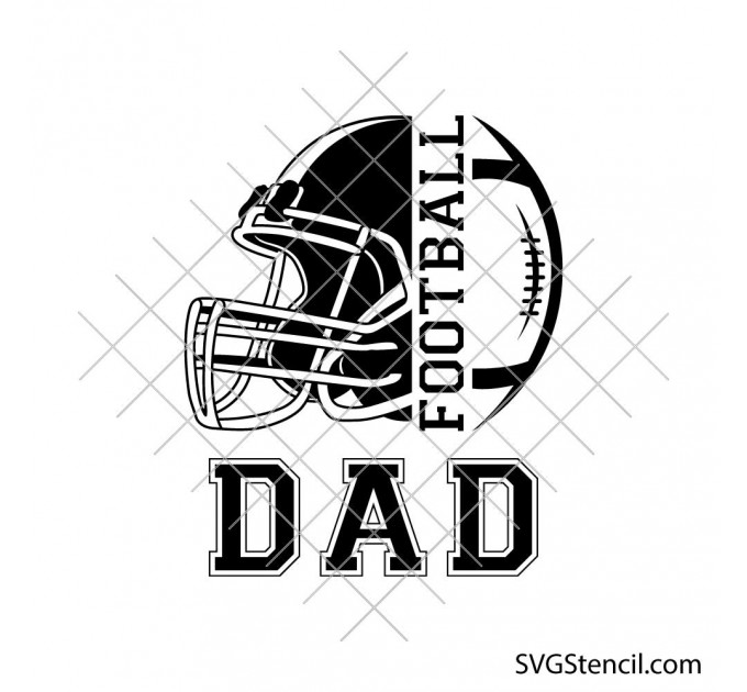 Football dad svg | Football fan svg | Helmet and ball sports design