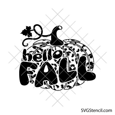 Hello fall leopard pumpkin svg | Animal print svg | Fall quote svg