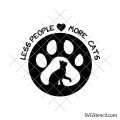 Less people more cats svg | Antisocial quote | Cute kiten svg