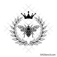 Crown bee wreath svg | Queen bee svg | Honey bee svg