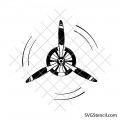 Airplane propeller svg | Vintage aircraft engine silhouette