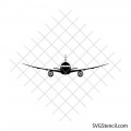 Airplane front view svg | Commercial plane silhouette cut file for Cricut & Silhouette