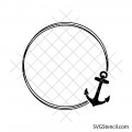 Anchor circle frame svg | Nautical frame svg| Marine svg