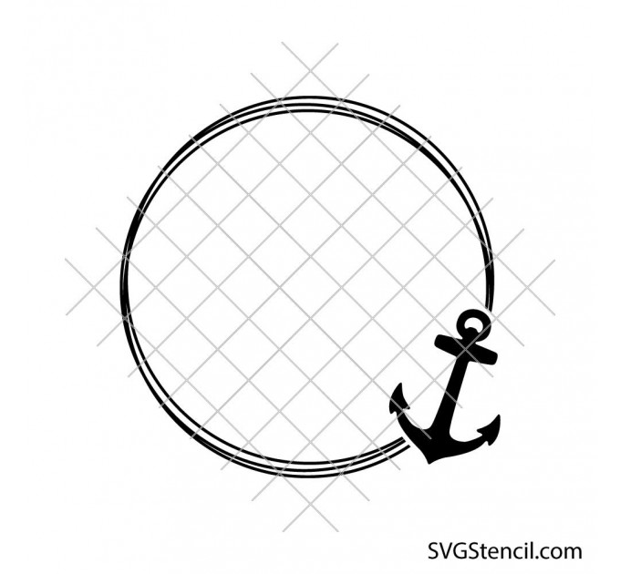 Anchor circle frame svg | Nautical frame svg| Marine svg