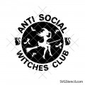 Anti Social Witches Club svg | Flying witch svg | Halloween decor svg