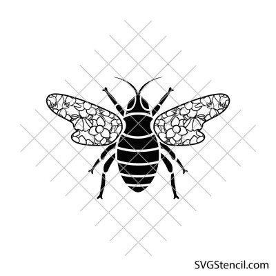 Floral bee svg | Honeybee svg | Boho bee svg Floral bee svg | Honeybee svg | Boho bee svg