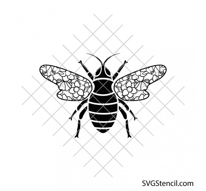 Floral bee svg | Honeybee svg | Boho bee svg