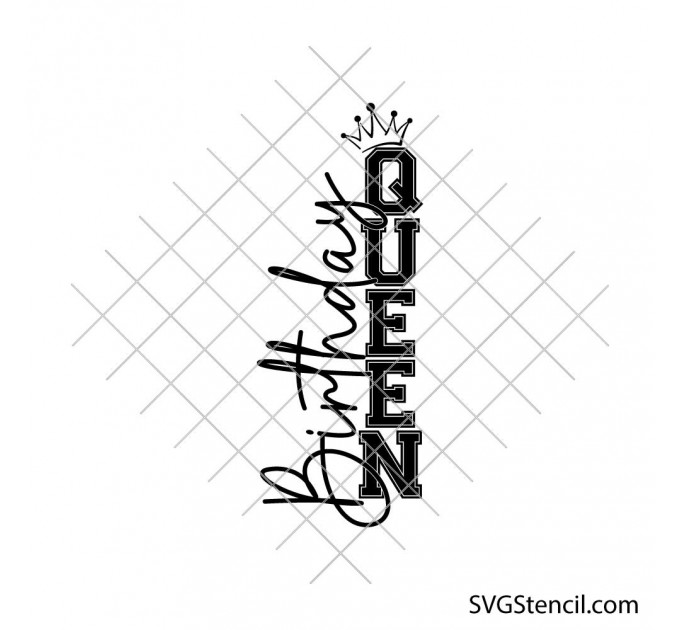 Birthday queen svg | Crown Birthday shirt design | Cricut and silhouette cut file